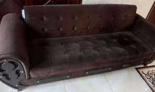sofa cum bed in brown colour