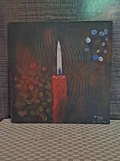 candle realistic painting