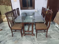 6 chairs wooden dining table set