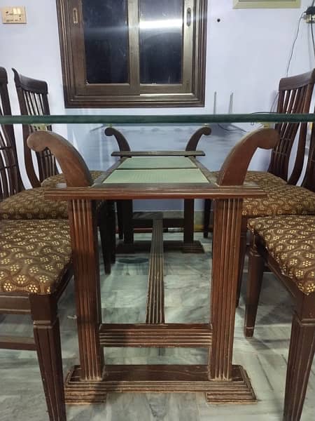 6 chairs wooden dining table set 1