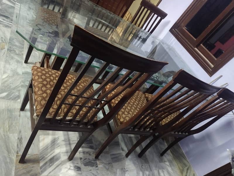 6 chairs wooden dining table set 2