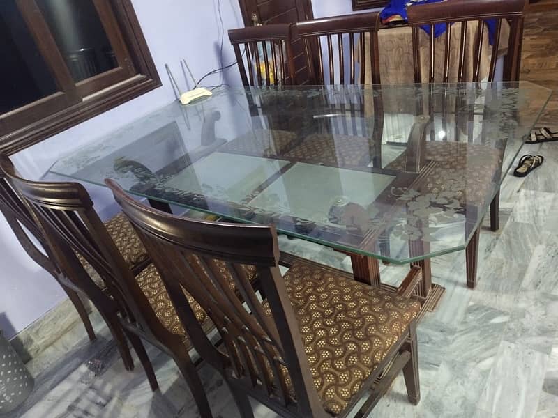 6 chairs wooden dining table set 3