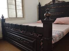 Bed with Side tables and dressing table