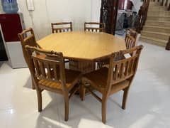 Solid wood table with 6 chairs