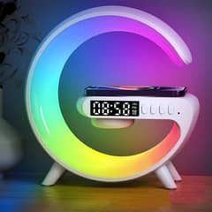 G Shaped RGB Light Table Lamp With Wireless Charger And bleth speaker