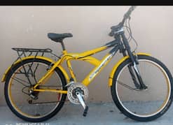 Yellow color gear bicycle for sale is available in Islamabad