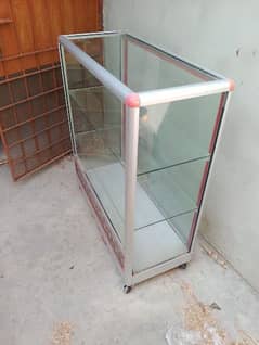 ALUMINUM AND GLASS SHELVES CONDITION NEW