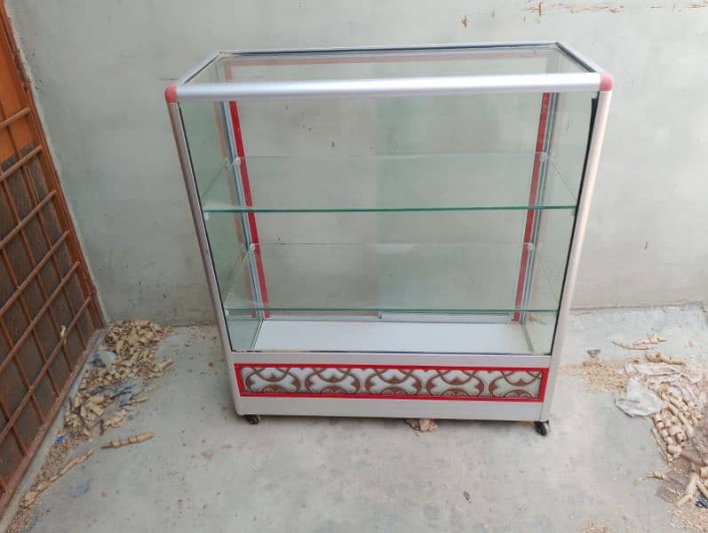 ALUMINUM AND GLASS SHELVES CONDITION NEW 2