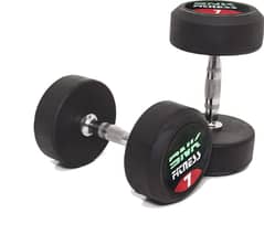 7kg High Quality Rubber coated dumbbells pair | iron rod gym equipment