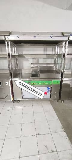 shawarma counter havy duty+fryer we hve pizza oven fast food machinery