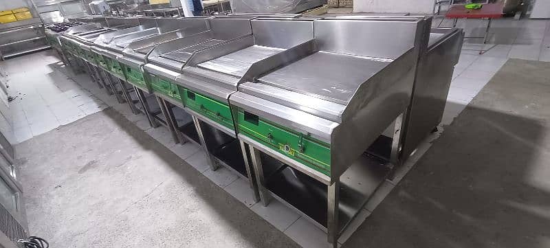 shawarma counter havy duty+fryer we hve pizza oven fast food machinery 5