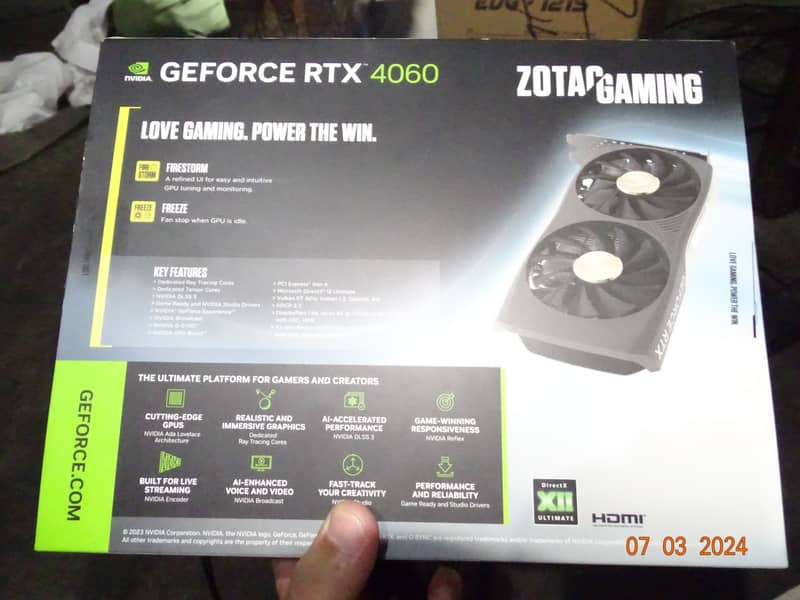 NEW! zotac rtx 4060 twin edge 8gb 2