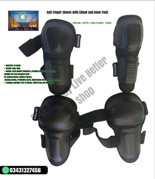 Half Finger Gloves with Elbow and Knee Pads 3