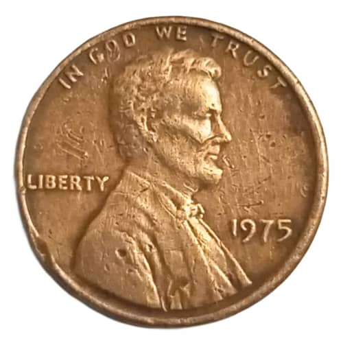 1975 Lincoln penny, no mint mark, rare and exceptional piece of coin 2