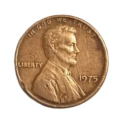 1975 Lincoln penny, no mint mark, rare and exceptional piece of coin