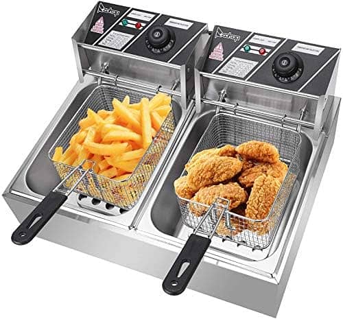 Deep Fryer with 2 Baskets Deep Fryer 12L Electric Dual Tank 0