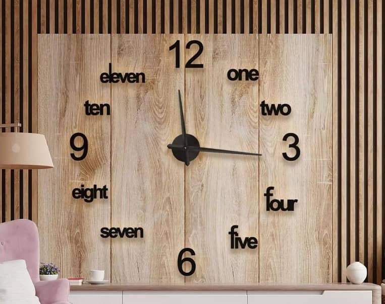 3d DIY Wooden Big 11 Wall Clock 1