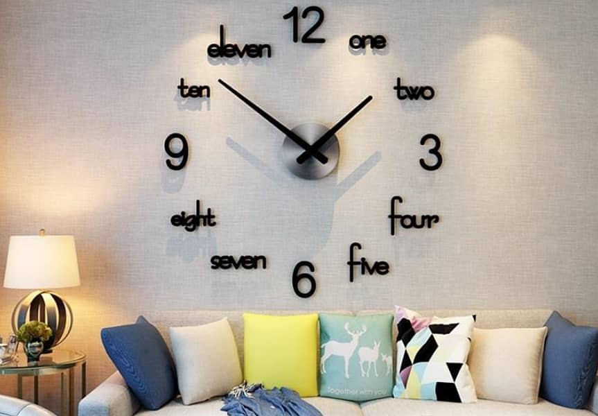 3d DIY Wooden Big 11 Wall Clock 3