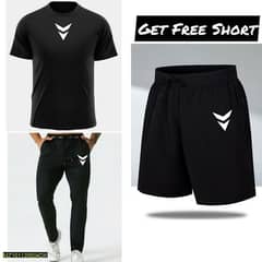 Men's Dri Fit Plain Track Suit With Free Shorts