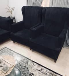black velvet sofa set