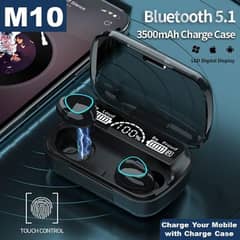 M10 wireless earbuds , black