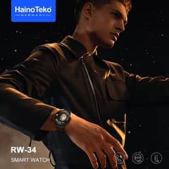 Haino Teko RW-34 AMOLED Display Smart Watch with 3 Pair Strap - Black