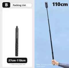 Insta 360 X3, X2, X1 or gopro compatible invisible stick