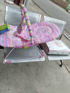 Baby Rocking Chair with Toy Bar - Pink Dolphin Design