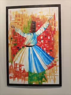 sufi painting 2/3ft framed (without mirror)