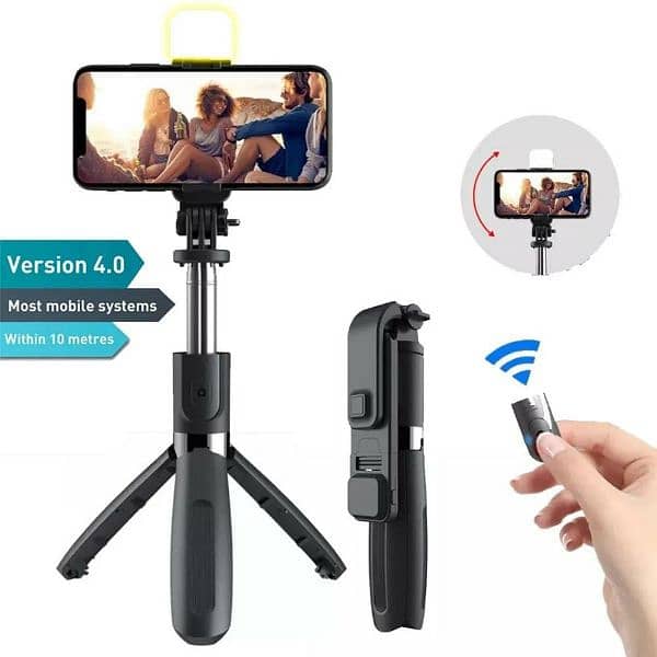 Selfie Stick With LED Mini Tripod  Stand 0