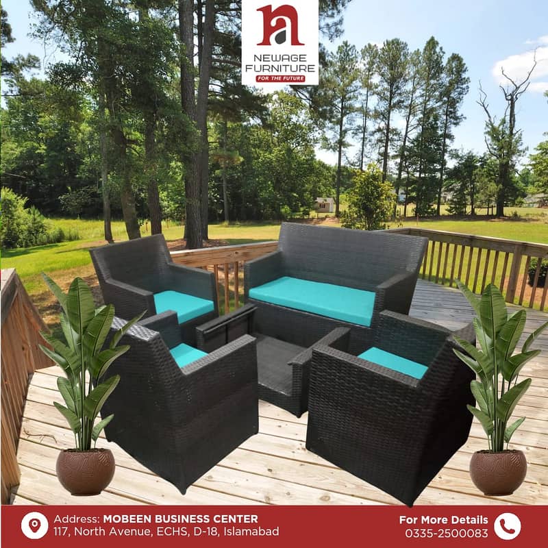 Outdoor Garden Lawn Furniture Rattan Chairs set 6