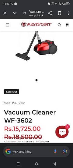 west Point vacuum cleaner