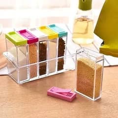 6 pcs transparent spice jar