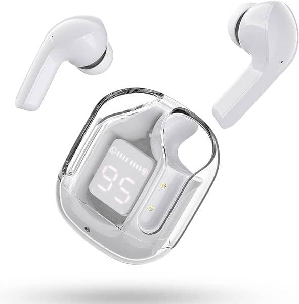 AIR 31 AIRPODS WIRELESS EARBUDS CRYSTAL TRANSPARENT CASE TYPE C charge 5