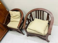 4 pure sheesham wood chairs with foam seat