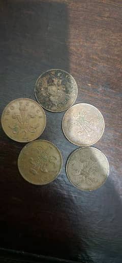 2 pence elezabeth coins