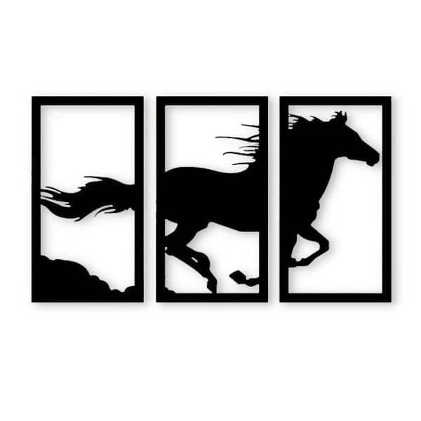 Three panel horse frame, home decor 0