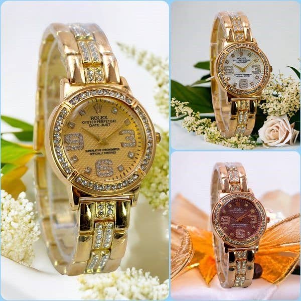 Quartz Rolex Luxurious Watches For Girls 3 different color 1