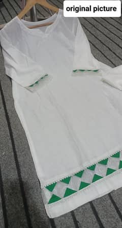2 Pcs women stitched cotton lawn plain shirt and trouser