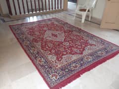 Red and blue full size rug