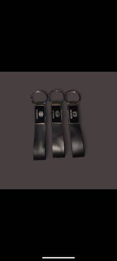 Pack Of 3 Leather Keychains ( Honda , Toyota, Suzuki)