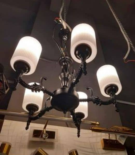 Black 5 light chandelier New 1