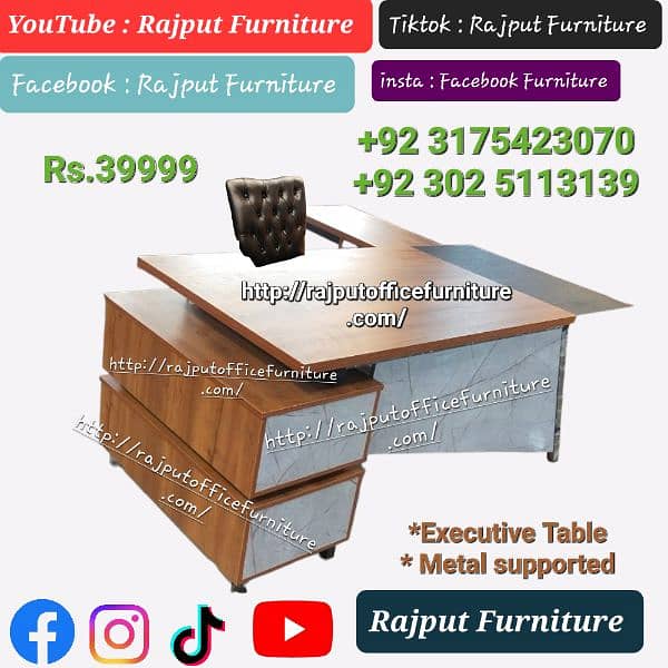 Executive Office Table L shape Modern Office Table Rajput Furniture 14