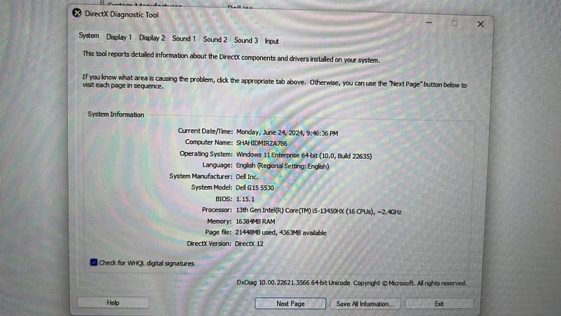 Dell G15 5530 i5 13th RTX 4050 5