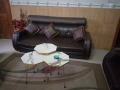 5 seater used leather sofa for sale