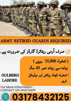 Army retired security guards required