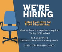 Need sales executive for truck dispatching