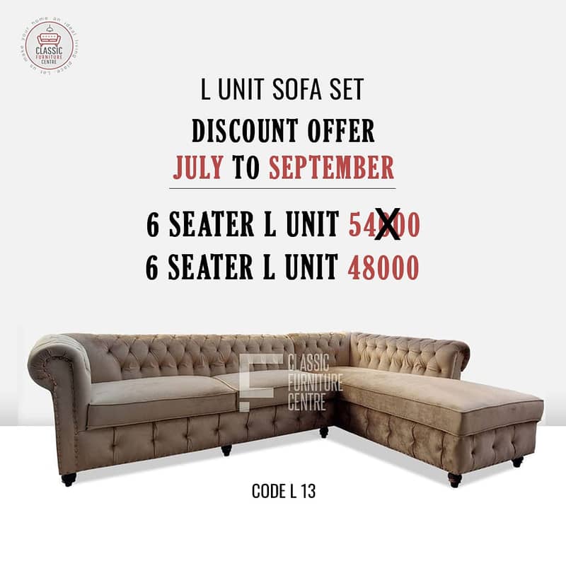 Furniture Sofa Set - 4 seater corner Sofa Set & 2 seater puffy set 3