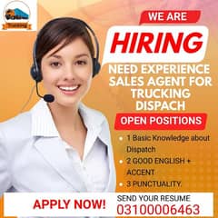 Need Staff/Agents Required For Dispatching,Trucking |JOBS