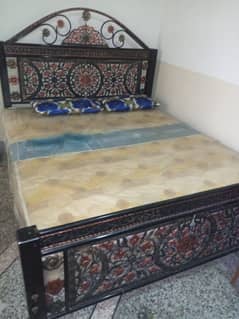 Double Iron Bed with mattress for sale at reasonable price